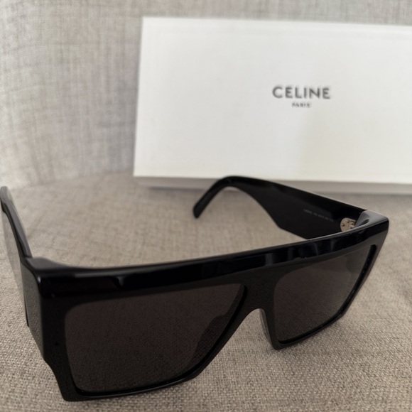 Celine Black Rectangular Sunglasses - Picture 2 of 4